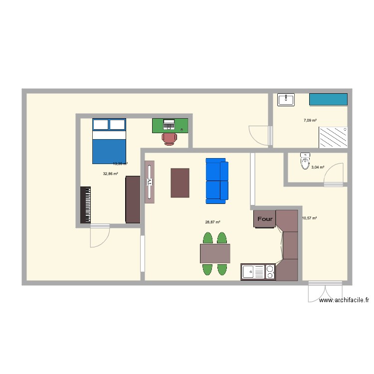 petit appartement. Plan de 0 pièce et 0 m2