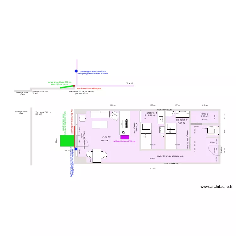 BACKSTAGE INSTITUT APRES TRAVAUX. Plan de 
