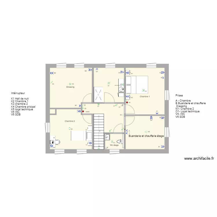 Plan implantation &eacute;tage 01Fevrier. Plan de 