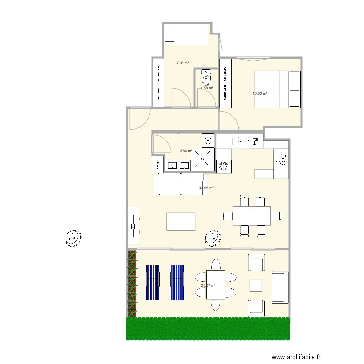 Californie mur porteur V1. Plan de 0 pièce et 0 m2