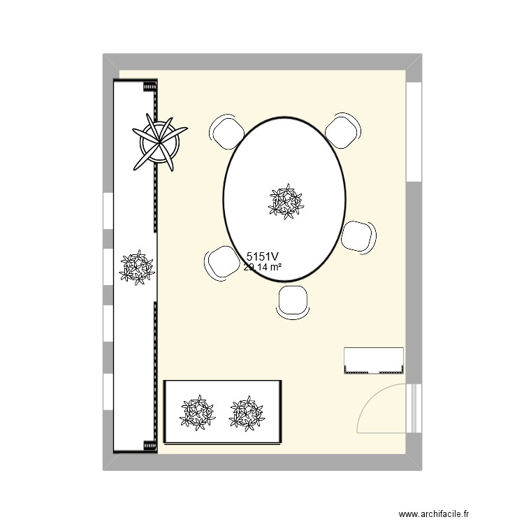 AMENAGEMENT 5151V V3. Plan de 1 pièce et 29 m2