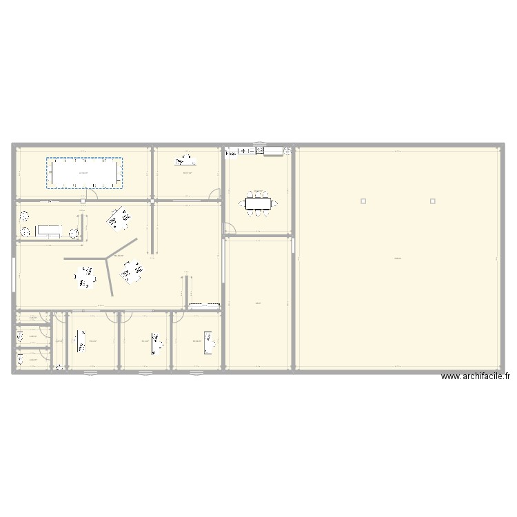 ASIS. Plan de 13 pièces et 542 m2