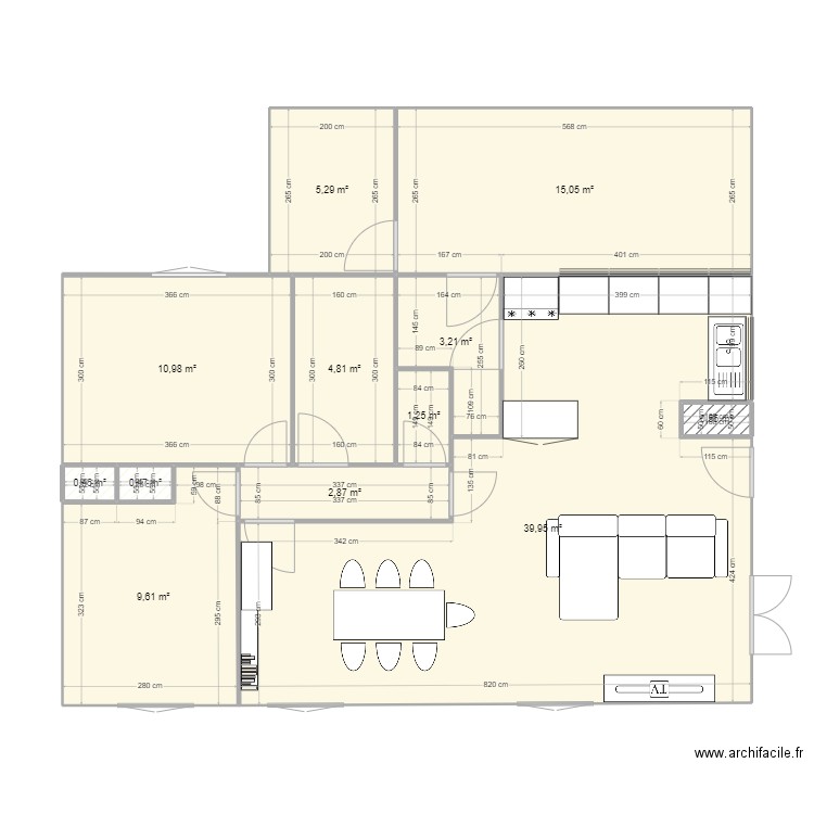 Maison Taillan . Plan de 12 pièces et 94 m2