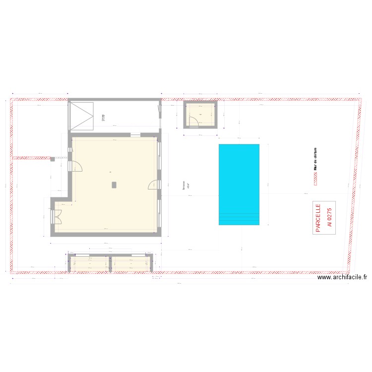 Plan de masse . Plan de 12 pièces et 131 m2