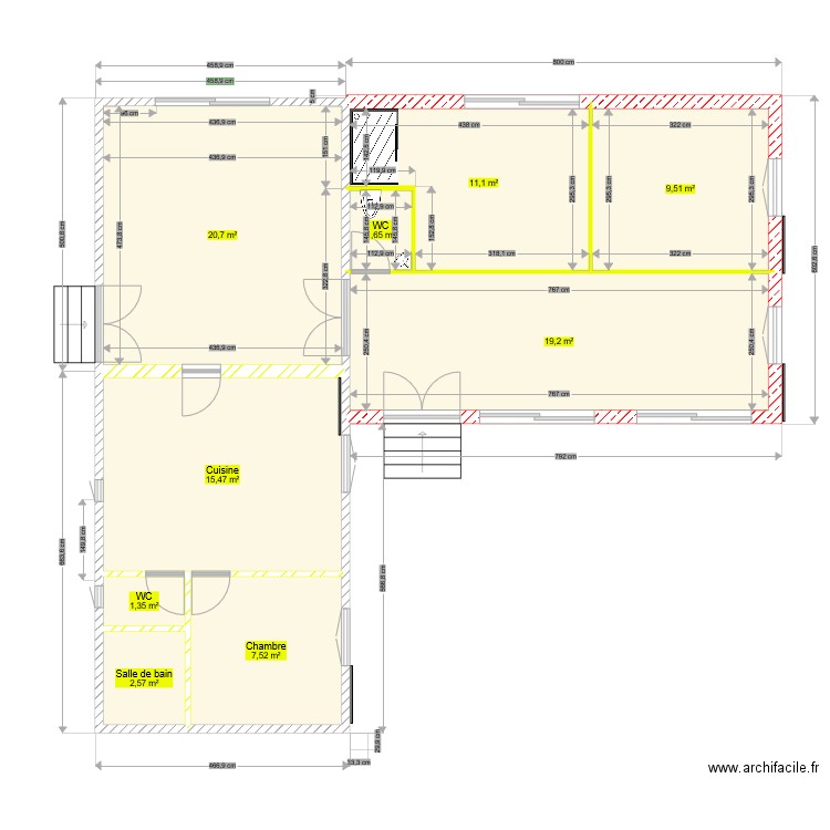 chalet agrandissement A. Plan de 0 pièce et 0 m2