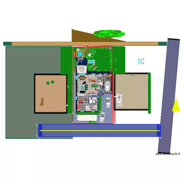 VILLACAPRI 4 ch en 3 et redistribu&eacute;e. Plan de 