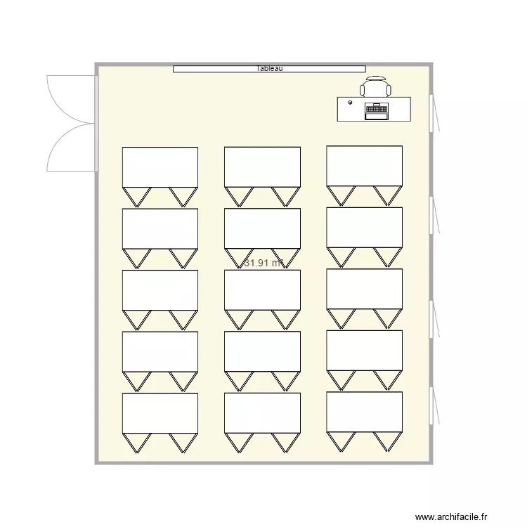 salle de classe. Plan de 