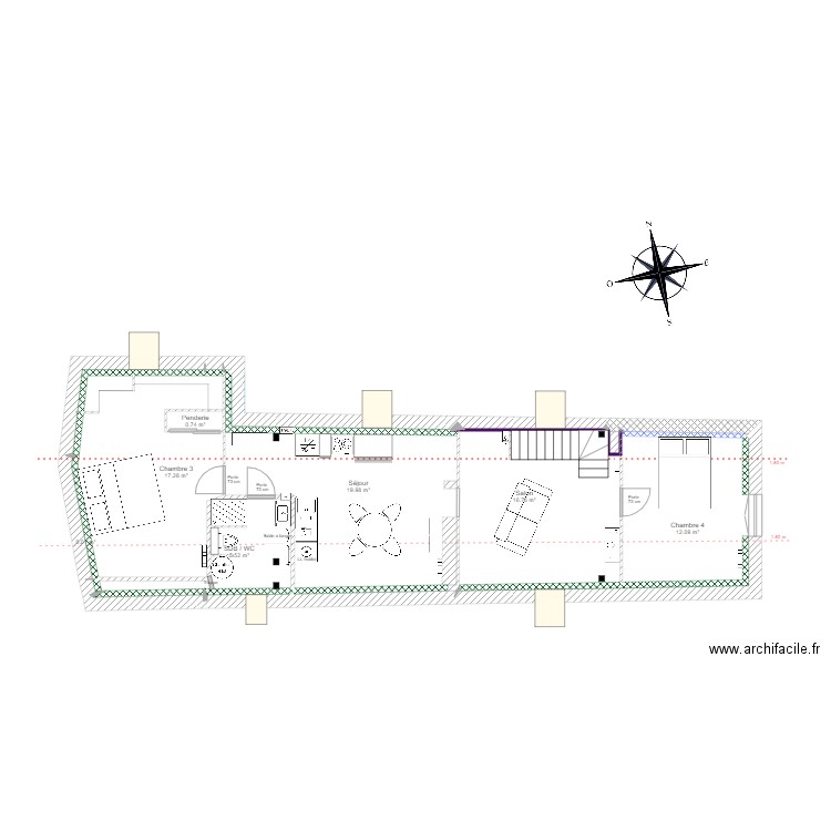 Combles actualisés v1 ter. Plan de 0 pièce et 0 m2