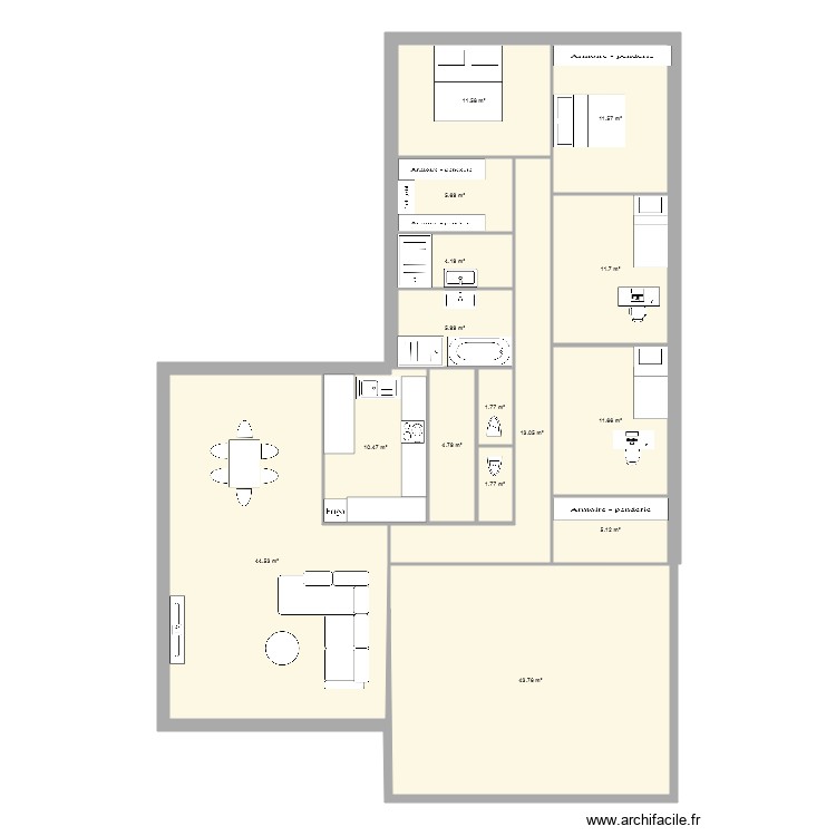 salon a gauche - Plan dessiné par lenkito2