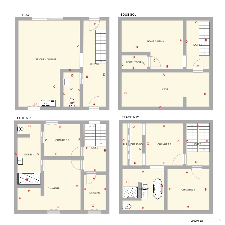 CANE. Plan de 0 pièce et 0 m2