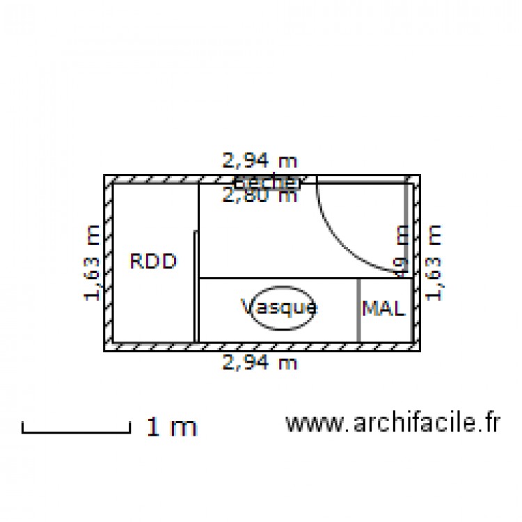 Pinon SDB. Plan de 0 pièce et 0 m2