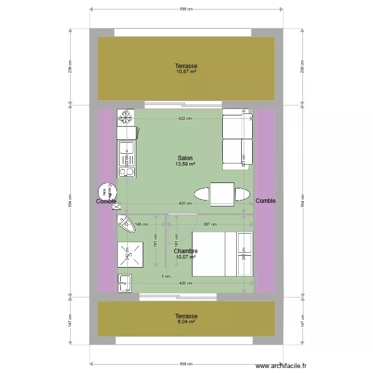 Chalet triangulaire plan. Plan de 