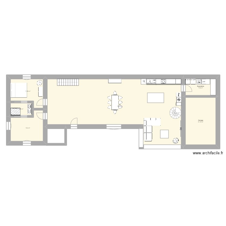 Maison Neuville. Plan de 6 pièces et 157 m2