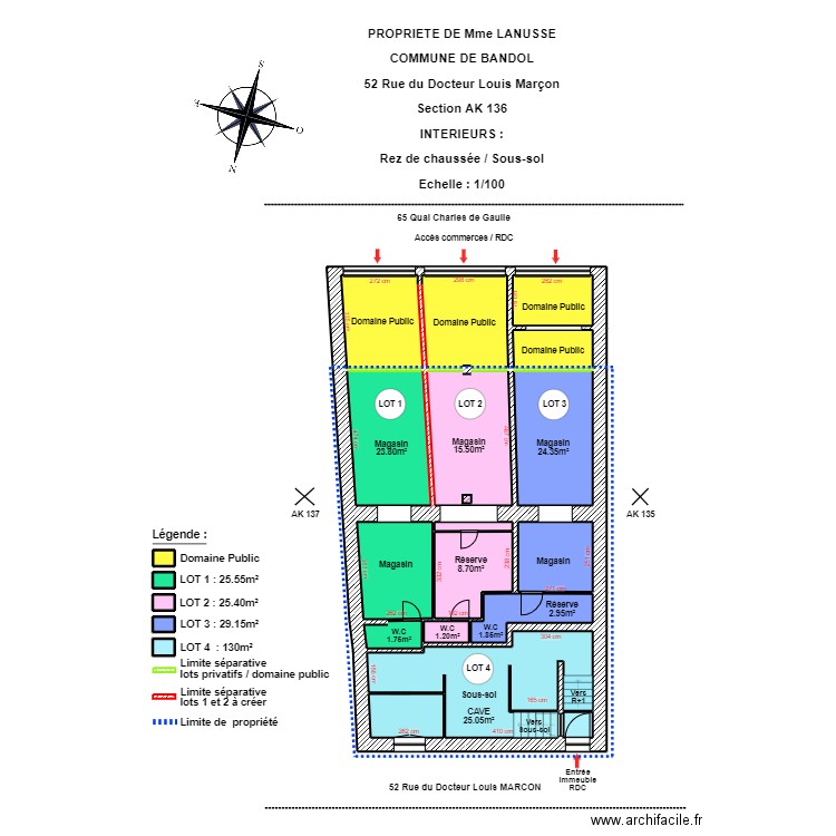 LANUSSE RDC SOUS SOL A3. Plan de 0 pièce et 0 m2