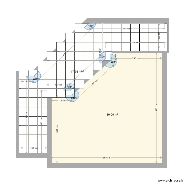 Salon Balcon caillebotis 50 v2. Plan de 0 pièce et 0 m2