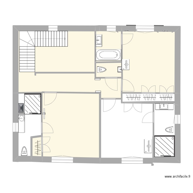 1er étage définitif  sans cotes. Plan de 0 pièce et 0 m2