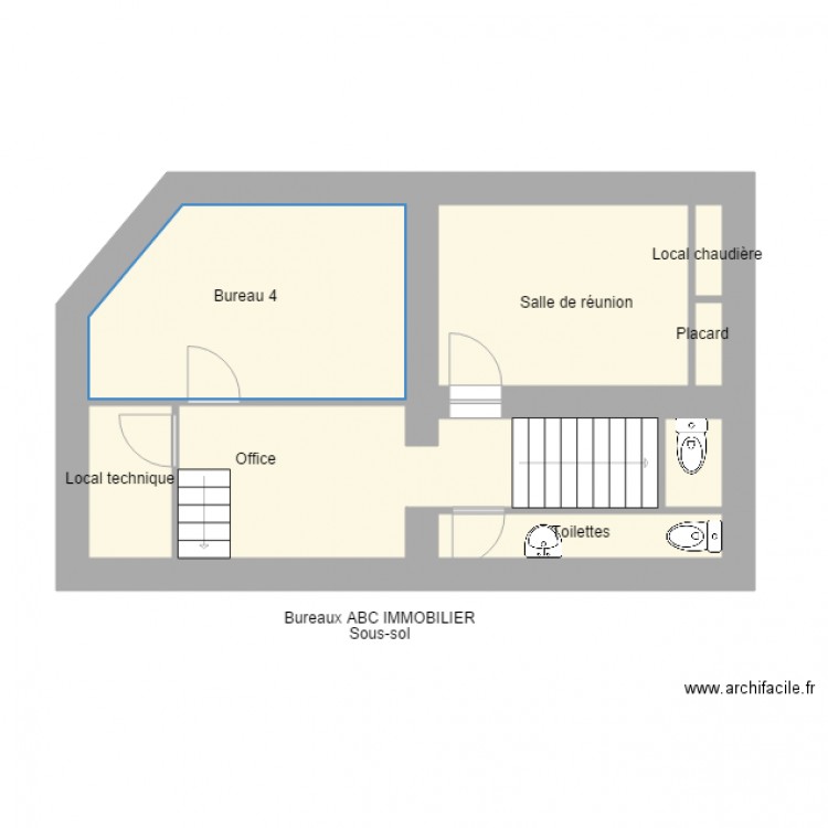 Bureaux ABC IMMOBILIER SOUS SOL. Plan de 0 pièce et 0 m2