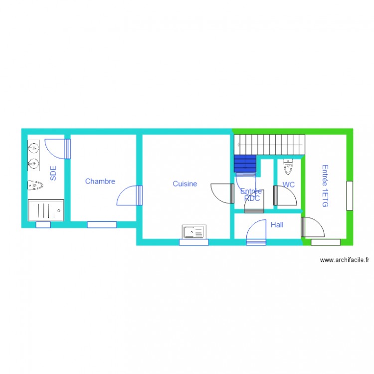 RDC DROITE. Plan de 0 pièce et 0 m2