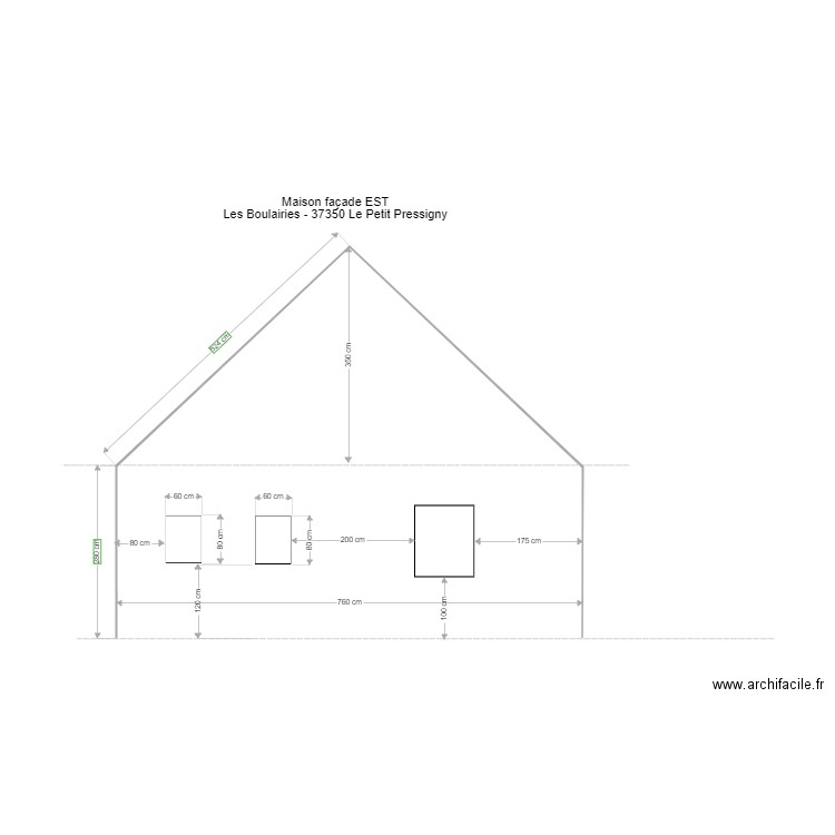 Maison façade EST V2. Plan de 0 pièce et 0 m2