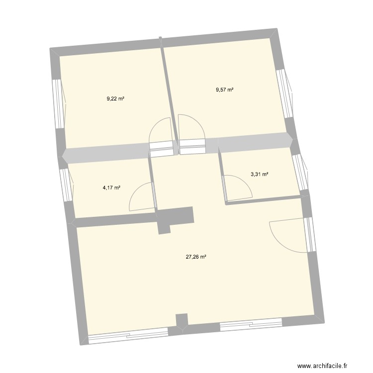 la redonne 2. Plan de 5 pièces et 54 m2