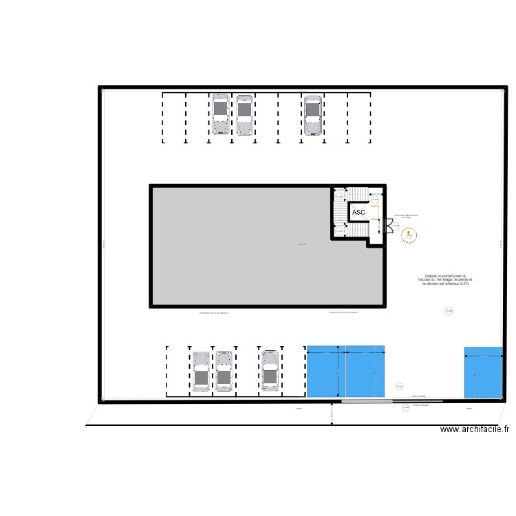 Muller Philippe  rdc . Plan de 3 pièces et 1516 m2