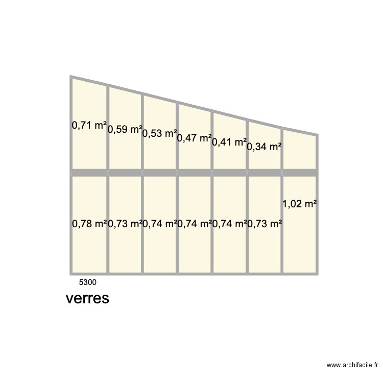 verriere. Plan de 13 pièces et 9 m2