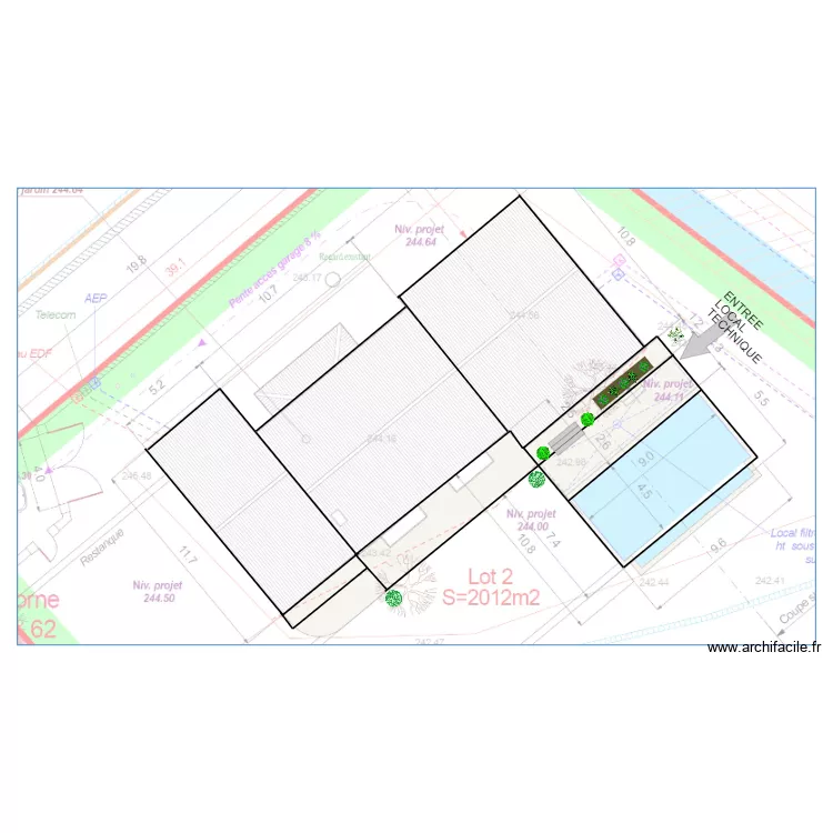 terrasse sans espace vert. Plan de terrasse sans espace vert. Plan de