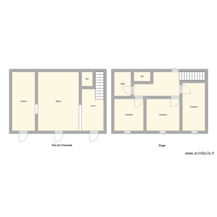 GR1117. Plan de 10 pièces et 88 m2