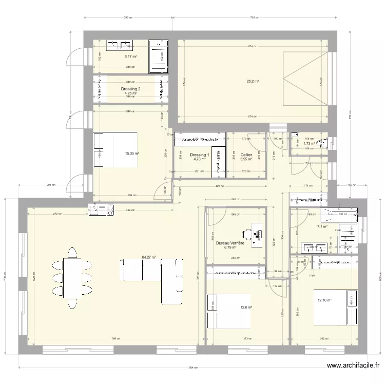 Maison 1. Plan de 