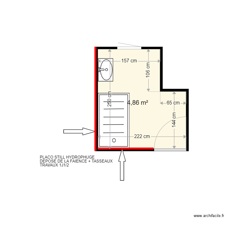 FATOUX BEATRICE . Plan de 1 pièce et 5 m2