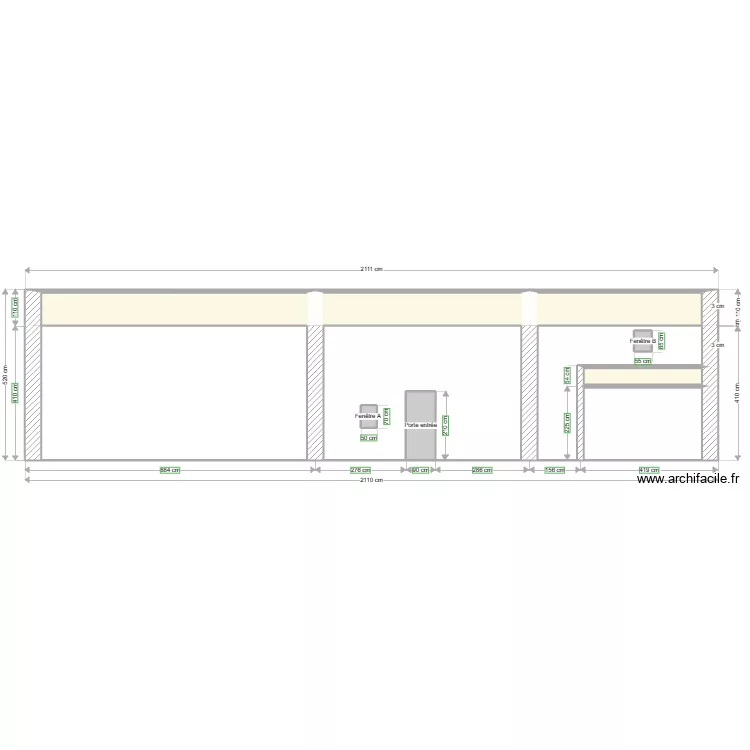 Plan coupe fa&ccedil;ade sud. Plan de 
