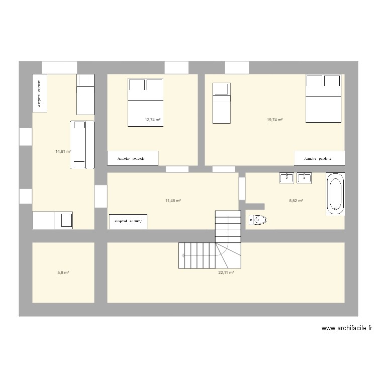 Maison Chatillon OPTION 3. Plan de 13 pièces et 190 m2