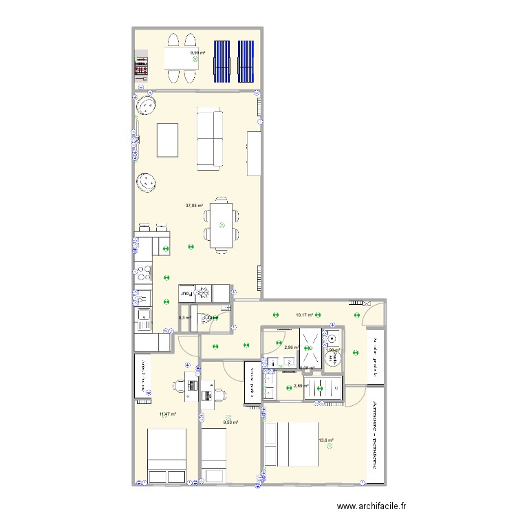 Santa Barbara Cotes V3. Plan de 12 pièces et 101 m2