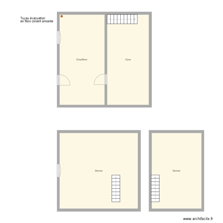 Croquis SITZ Grenier. Plan de 4 pièces et 102 m2