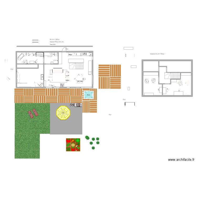 Plan 15 avril FC. Plan de 7 pièces et 164 m2