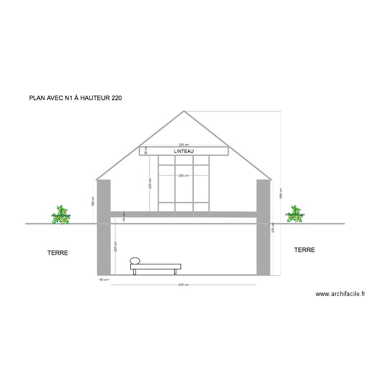 FO avec N1 à Hauteur 220. Plan de 11 pièces et 17 m2