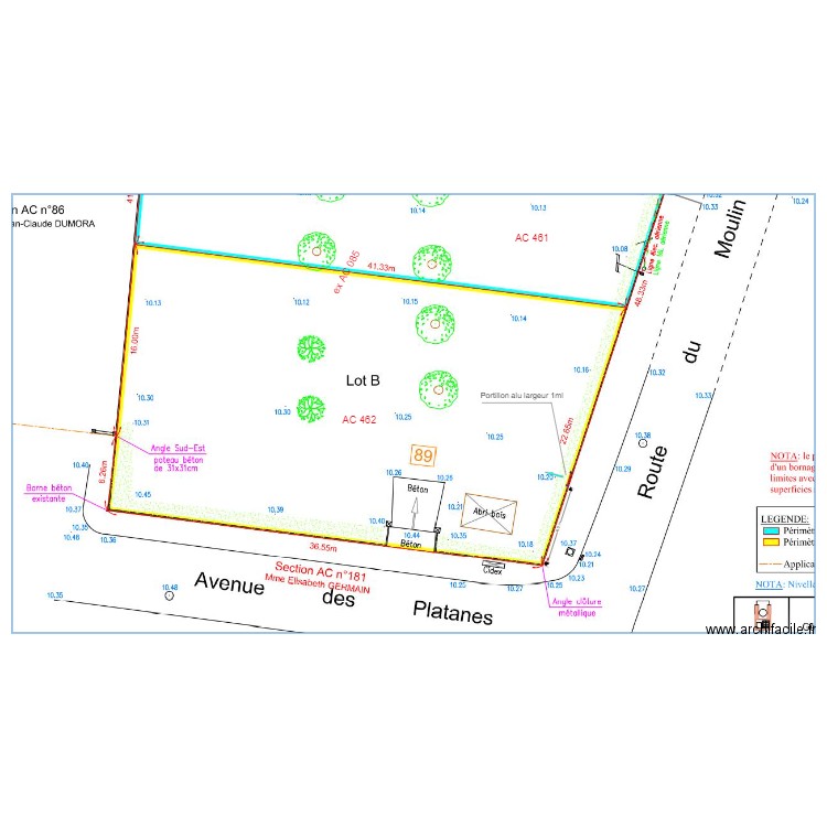 Portail parcelle 462 TARDY J v3. Plan de 0 pièce et 0 m2