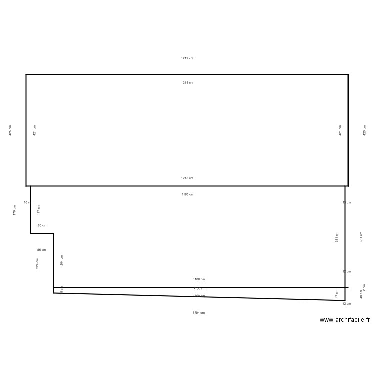 Façade Est Actuelle. Plan de 0 pièce et 0 m2