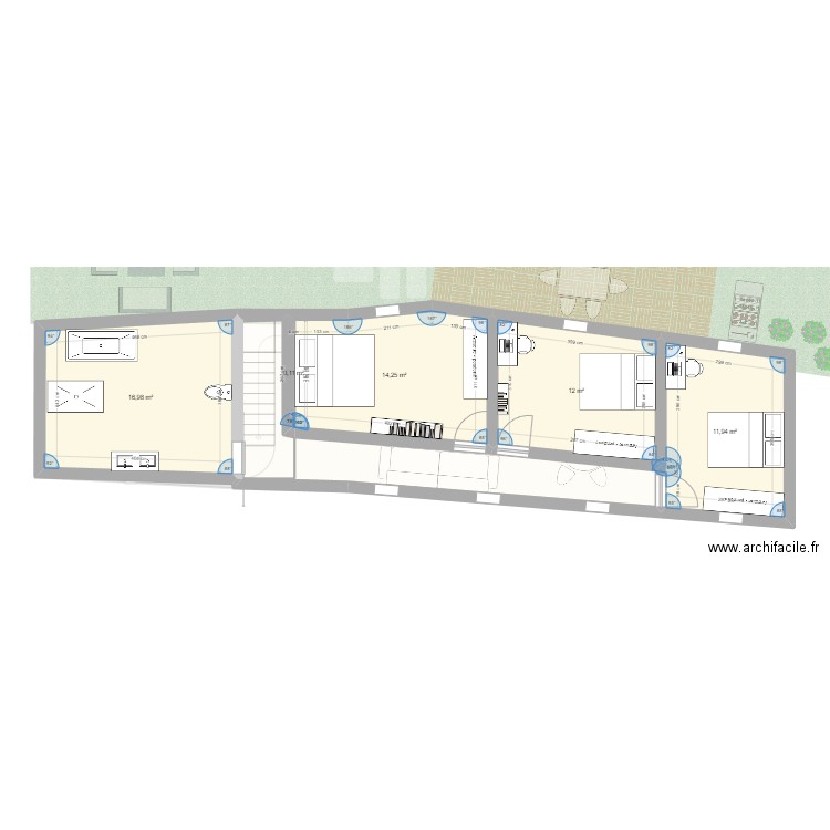 LA MURE AILE . Plan de 8 pièces et 128 m2
