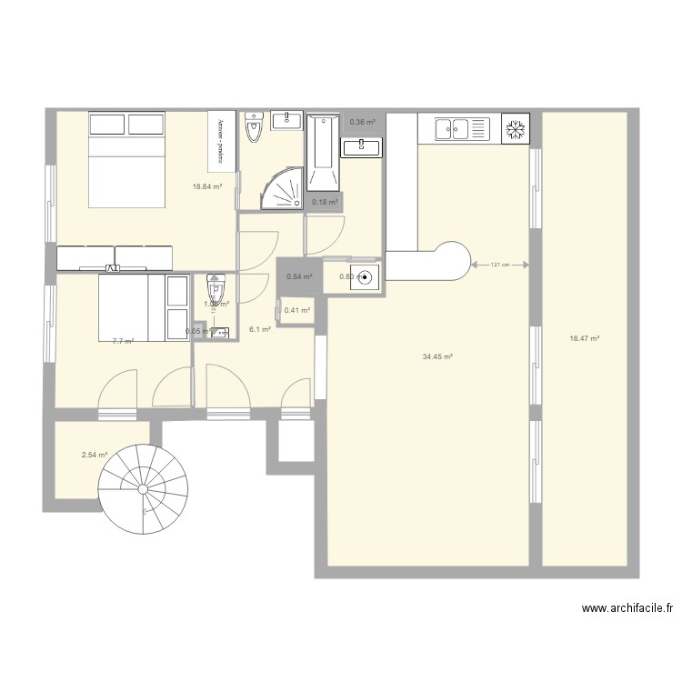 victor 2 WC. Plan de 0 pièce et 0 m2