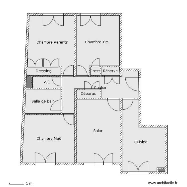Plan M1 Modif Chambre Ma&euml;. Plan de 
