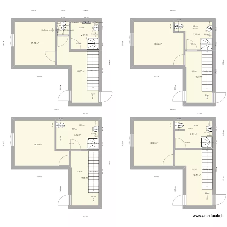Chambre salle de bain. Plan de 