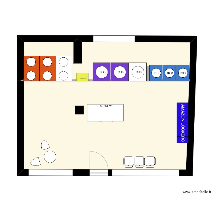 TARBES3. Plan de 1 pièce et 50 m2