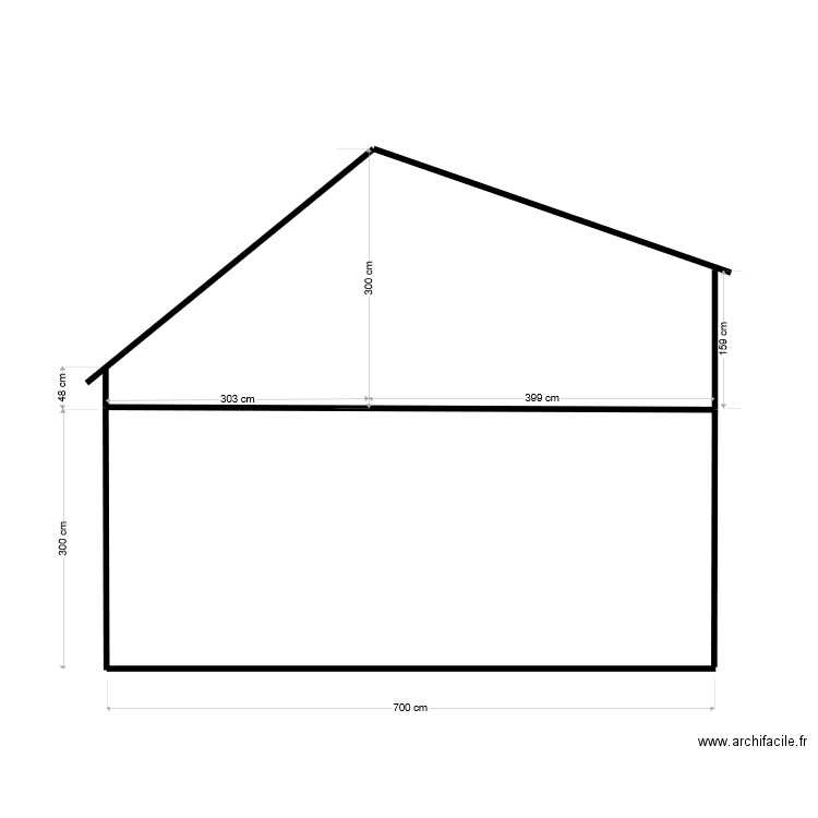 Facade SUD actuelle. Plan de 0 pièce et 0 m2