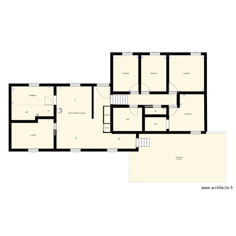 Hamon/lenoble. Plan de 16 pièces et 165 m2