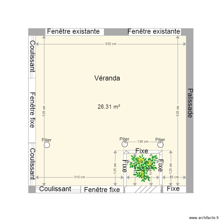 Véranda. Plan de 0 pièce et 0 m2