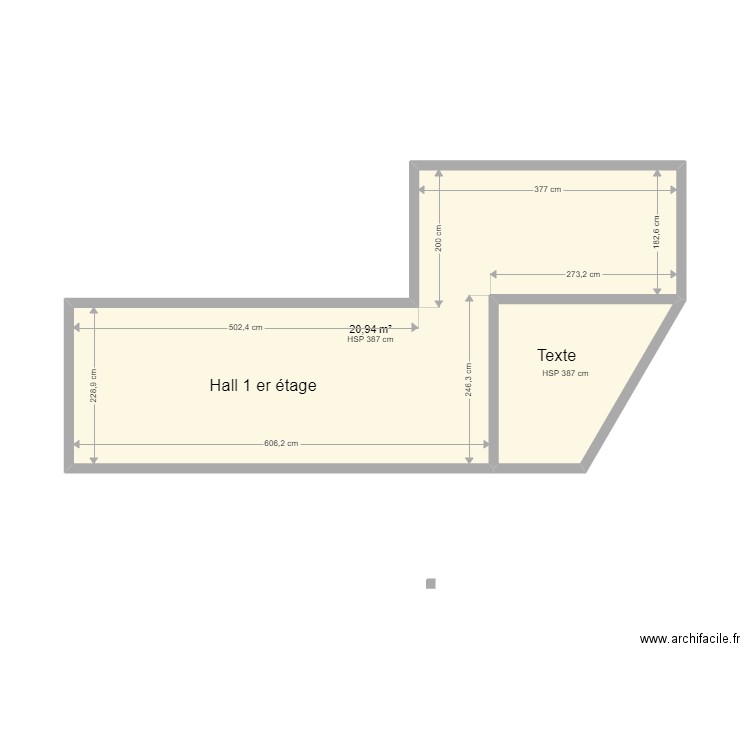 Hall 1ER. Plan de 2 pièces et 25 m2