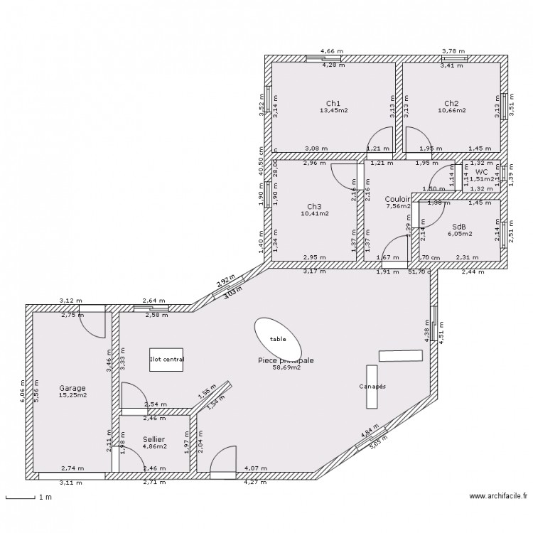 plan de maison 9 pieces