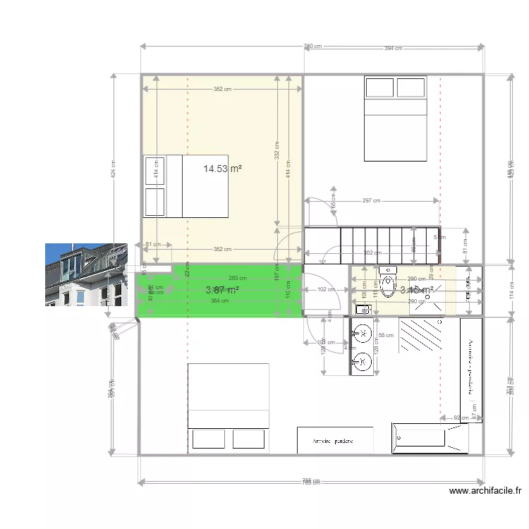 Projet Chapelle etage 2eme version. Plan de 