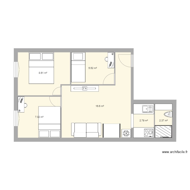 Appartement Meslay V2. Plan de 0 pièce et 0 m2